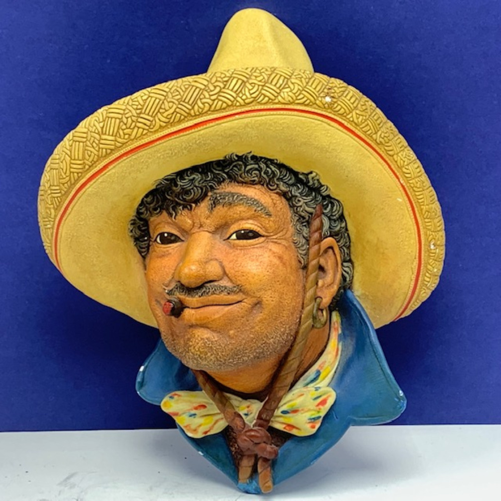 Pancho Villa Bosson chalkware wall hanging decor